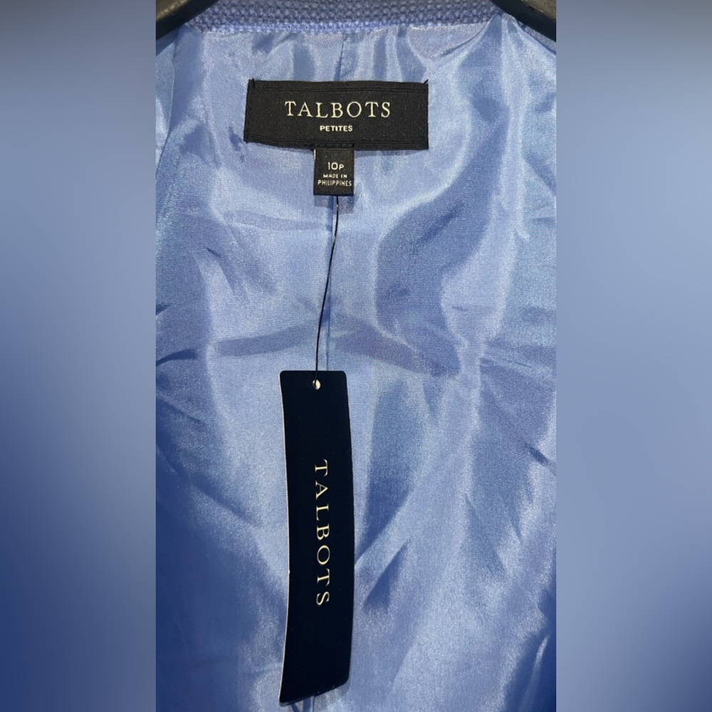 Talbots blue peplum jacket with collar and pockets. Size: 10p #peplum #blazer - Picture 4 of 6